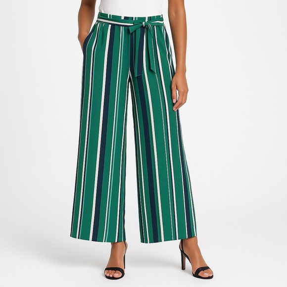 Forever 21 Pants - Forever 21 Women's Striped Belted Palazzo Pants